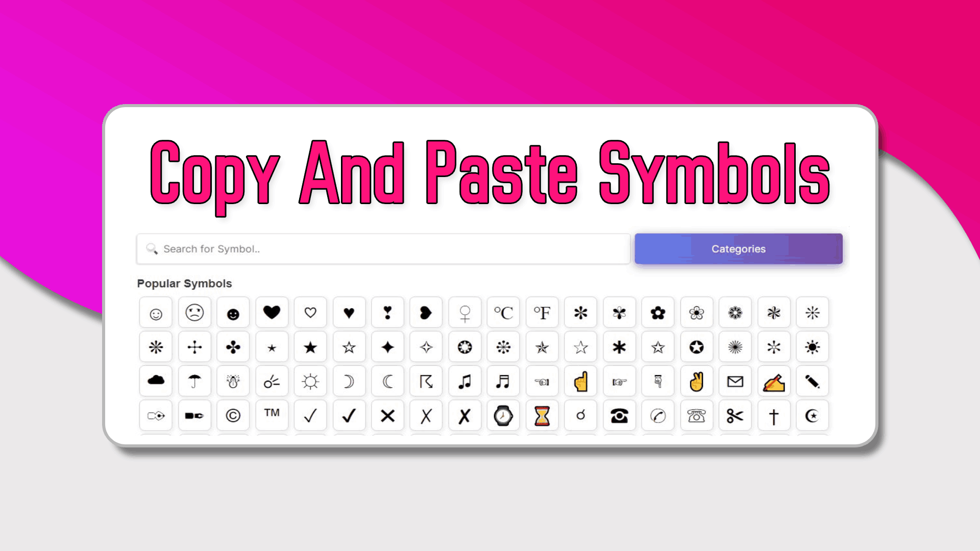 Copy And Paste Symbols ✓✶❂✧ ❀ Text Symbols & Emoji